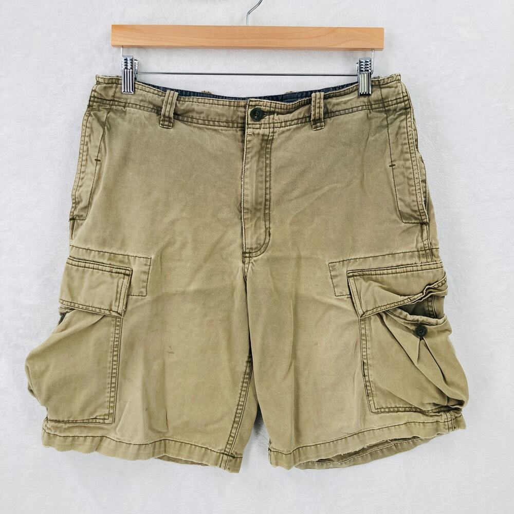 Vintage Old Navy Cargo Shorts Mens 32 (34x10) Distressed Y2k Tan 2005